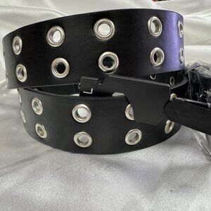 NWOT Double Grommet Black Belt -Large